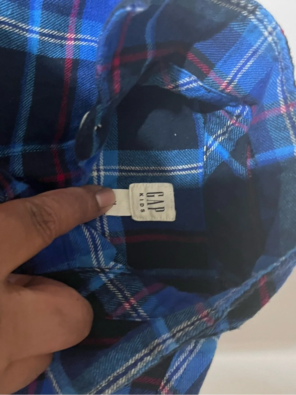 GAP Blue Plaid Button-Down Shirt for Kids